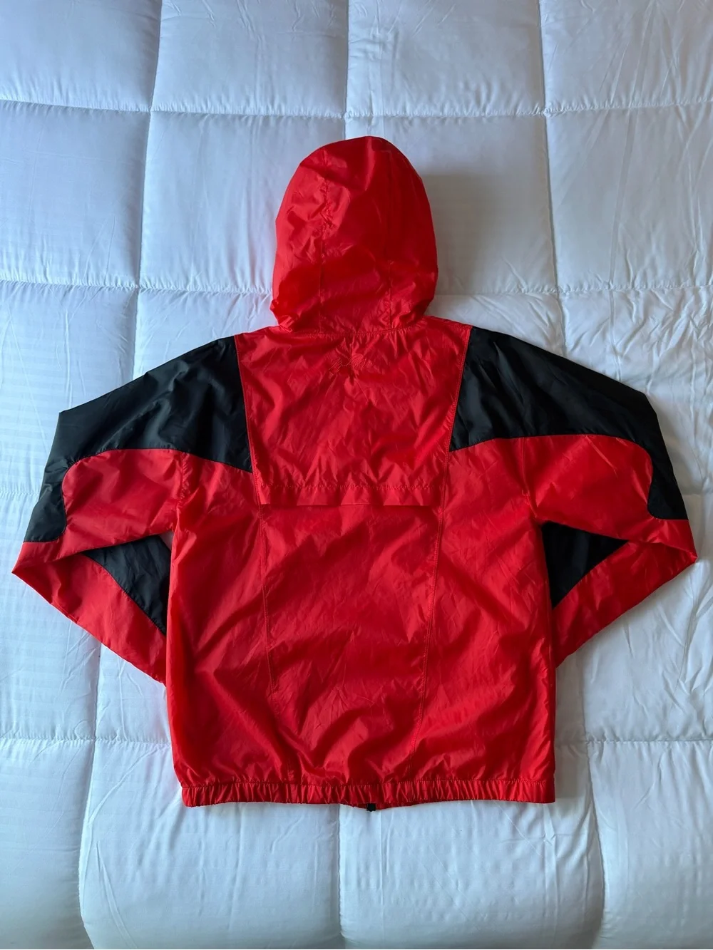 Jordan Red and Black Hooded Windbreaker Jacket with Zip Pockets